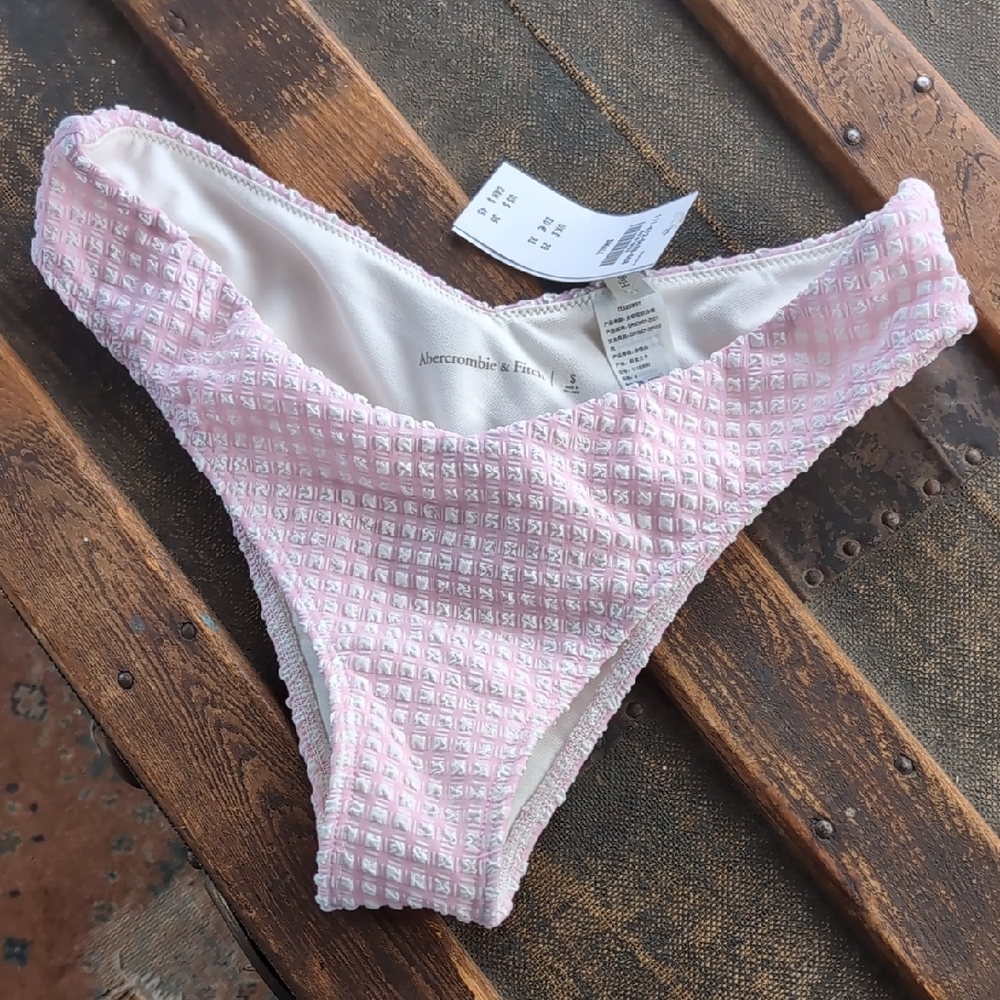 Abercrombie & Fitch Light Pink Textured Bikini Bottom